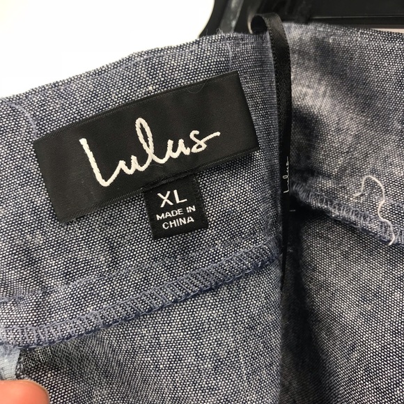 Lulu’s Chambray Denim Mini Skirt Size XL - Picture 5 of 7